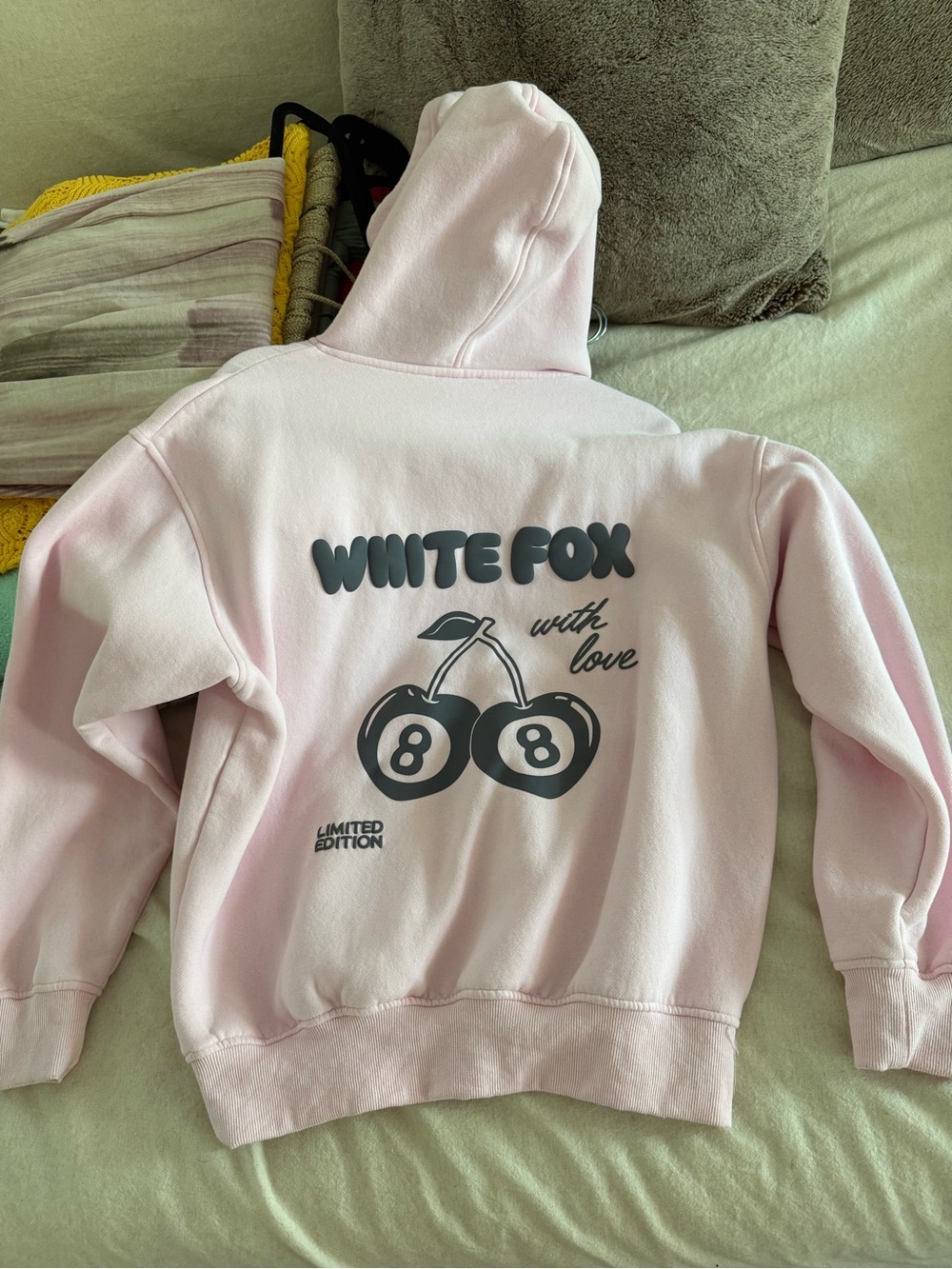 White Fox Boutique Pink Graphic Cherry Hoodie
